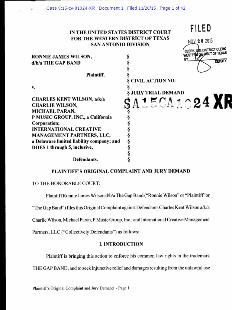 Gap Band complaint.pdf Tort Tortious Interference