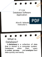 IT 118 Database Software Application: Alice B. Valiente Instructor-1