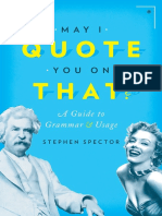 May I Quote You on That - A Guide to Grammar and Usage - 1st Edition (2015)