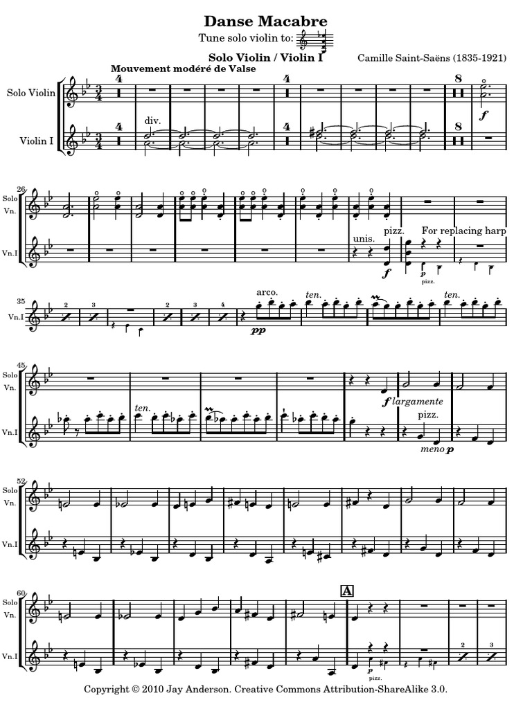 Danse Macabre: Solo Violin / Violin I | PDF