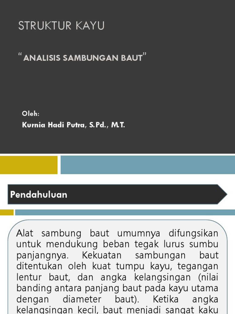 Struktur Kayu Sambungan Baut Struktur Kayu Sambungan Baut