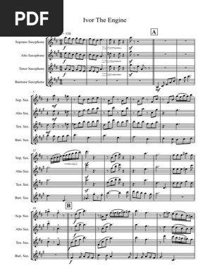 Ivor The Engine Saxophone 4tet Full Score