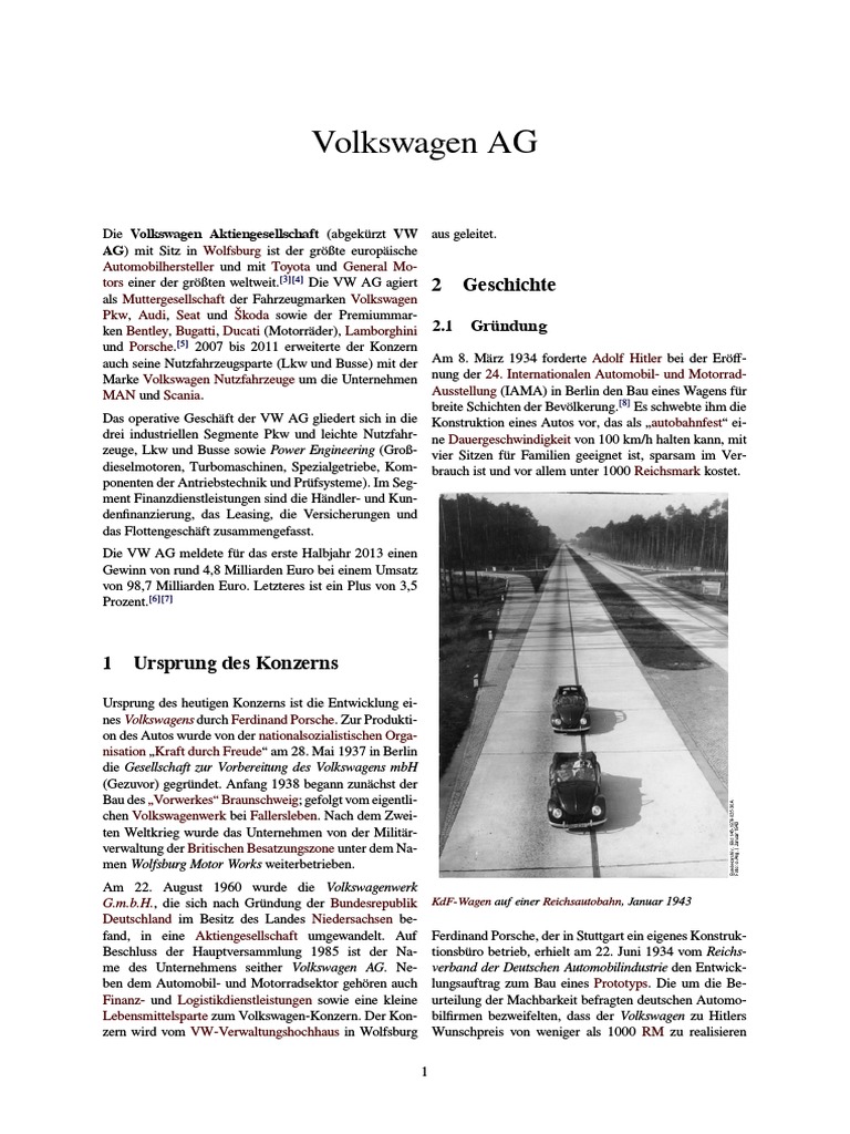 Volkswagen ag расшифровка