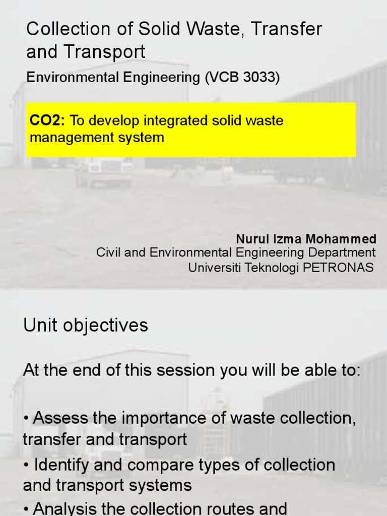 Solid Waste Collection and Transport Systems | PDF | Municipal Solid ...