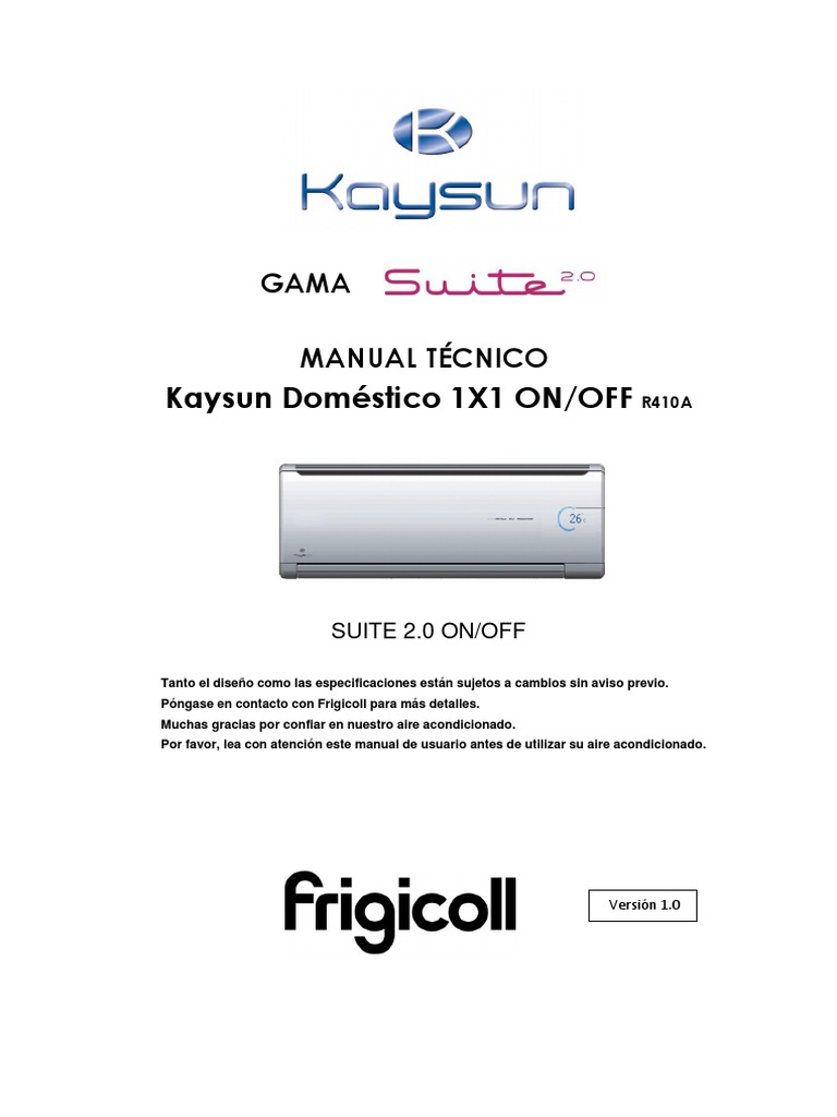 Manual Técnico Aire Acondicionado Kaysun | PDF | Caldera | Refrigeración