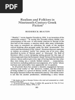 BEATON Roderick. Realism and Folklore in Nineteenth Century Greek Fiction