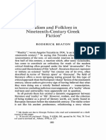 BEATON Roderick. Realism and Folklore in Nineteenth Century Greek Fiction