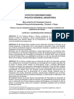 Reglamento de Trabajos Finales Tesinas y Tesis Del IUPFA