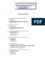 Test Biologie MODEL PT ADMITERE Scoala Postliceala