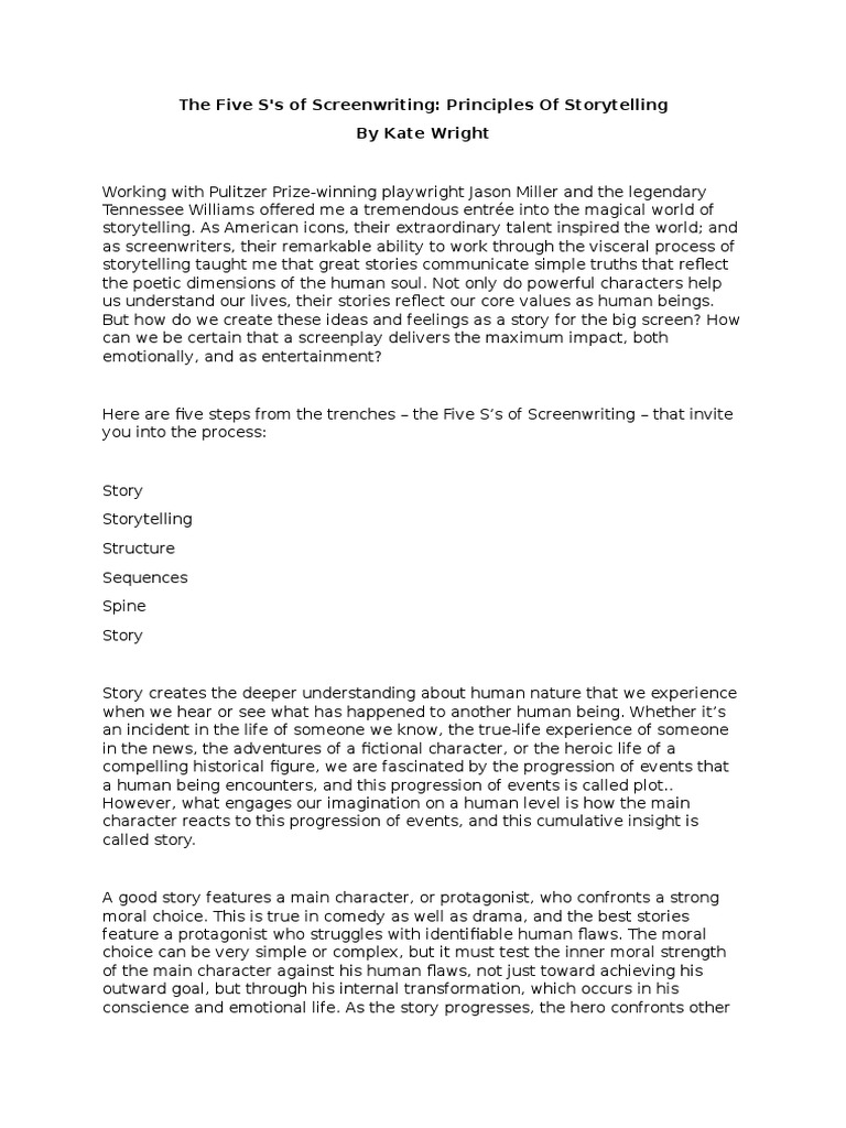 Five S's of Effective Screenwriting | PDF | Screenwriting | Storytelling