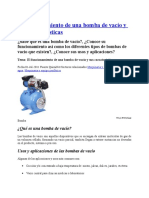 El Funcionamiento de Una Bomba de Vacío y Sus Características