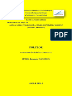 Folclor An I Sem. 1 - R. Ivancescu PDF