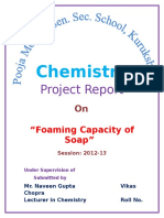 Foaming Capacity of Soap Chemistry Project Report