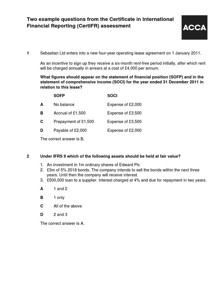 Acca Questions Certifr