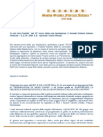 Tu Sei Mio Fratello" Nel 10° Anno Della Sua Fondazione, Il Grande Oriente Italiano Federale - G.O.I.F. 2005 A.D. - Riprende I Lavori Rituali.