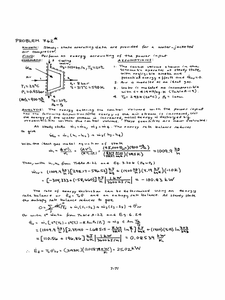 Thermodynamics Advanced Homework 1 Pdf Gas Compressor Heat