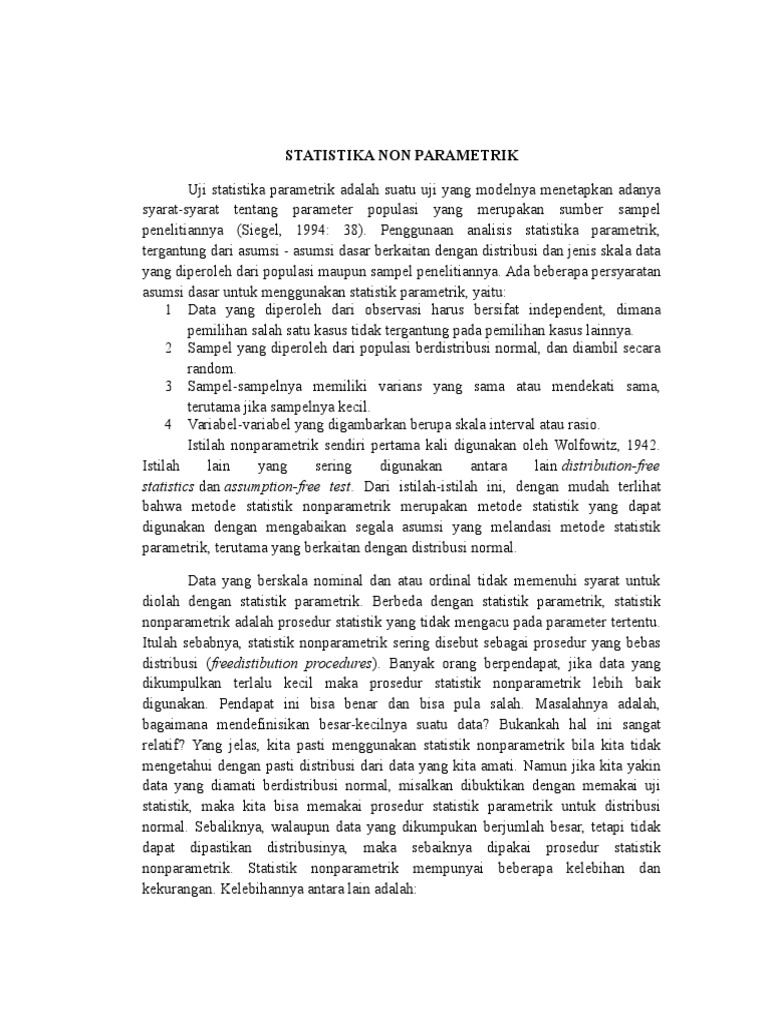Statistika Non Parametrik