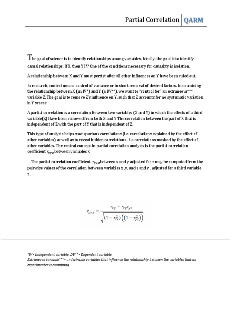 Understanding Partial Correlation | PDF