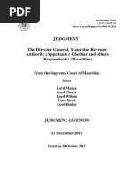 The Director General, Mauritius Revenue Authority (Appellant) V Chettiar and Others (Respondents) (Mauritius)