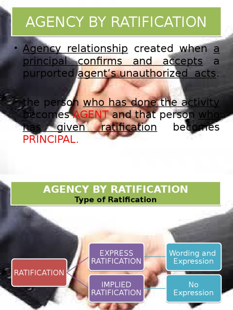 Ratification PDF Law Of Agency Ratification