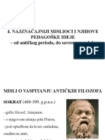 Najznacajniji Mislioci I Njihove Pedagoske Ideje