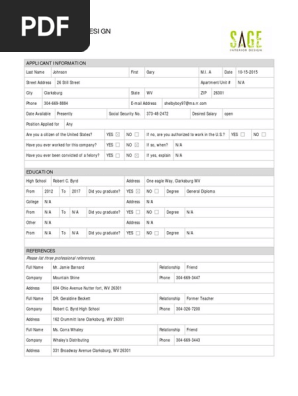 andrew job application