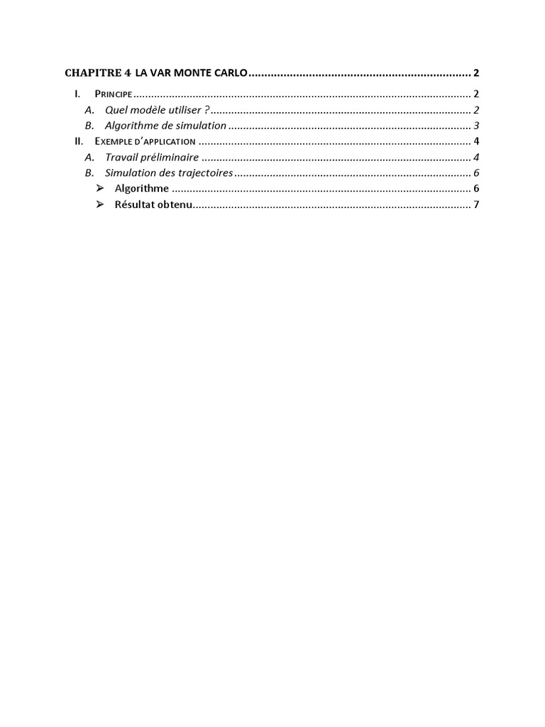 VaR Monte Carlo : Méthode et Application | PDF | Méthode de Monte-Carlo ...