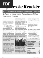 Download The Dyslexic Reader 2000 - Issue 21 by Davis Dyslexia Association International SN2938085 doc pdf