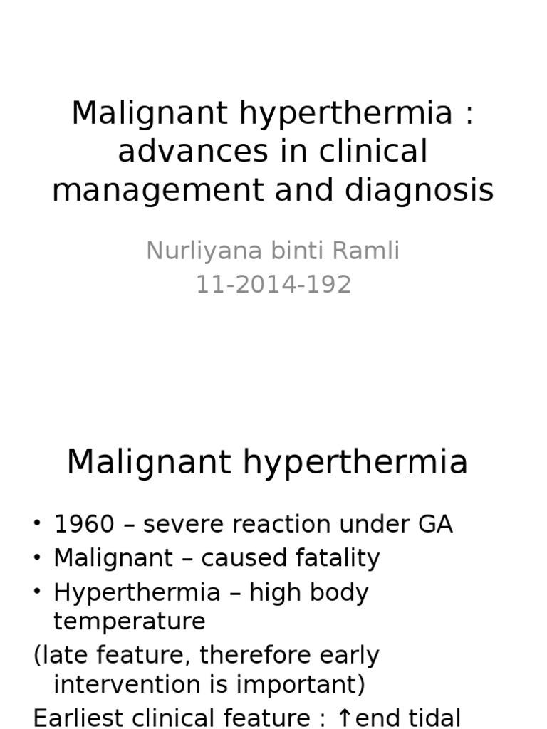 Anestesi Malignant Hyperthermia PDF Hyperthermia Medicine