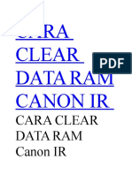 CARA CLEAR DATA RAM CANON IR DENGAN MENGHAPUS RAM SECARA MANUAL