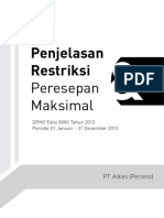 Buku Penjelasan Restriksi Dan Peresepan Maksimal DPHO Edisi XXXII Tahun 2013