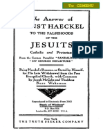 The Answer of Ernst Haeckel To The Falsehoods of The Jesuits