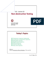 Non-Destructive Testing: MME 131: Lecture 32