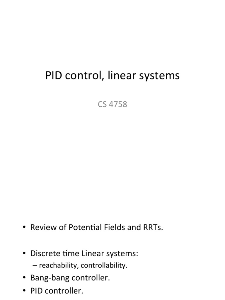 PID Control in Linear Systems | PDF | Teaching Methods & Materials