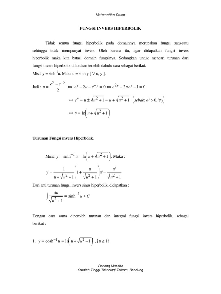 23 Modul Matematika Fungsi Invers Hiperbolik