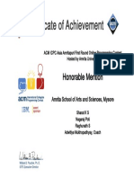 2015 CertificateTeamHonorable Asia Amritapuri Online 237017