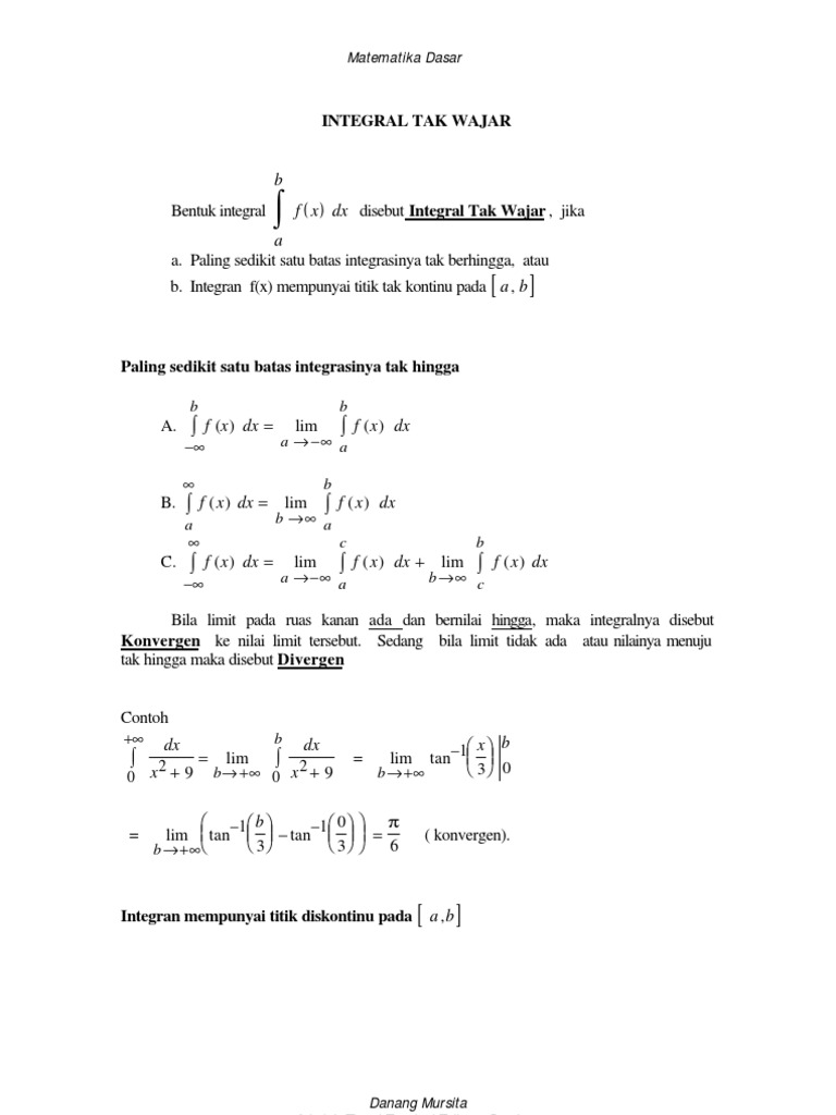 31 Modul Matematika Integral Tak Wajar