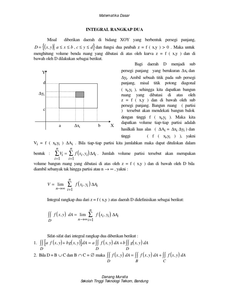 Modul Matematika - Integral Rangkap Dua | PDF