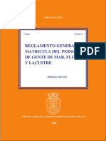 Reglamento General de Matricula Del Personal de Gente de Mar Fluvial y Lacustre