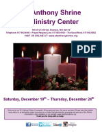 St. Anthony Shrine & Ministry Center: Saturday, December 19 - Thursday, December 24