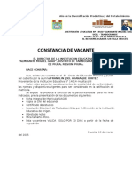 Constancia de Vacante