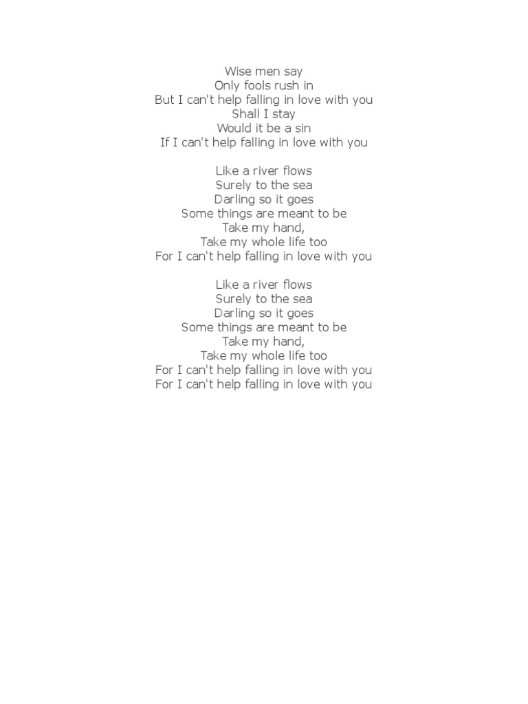 Can't Help Falling in Love