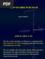 Lecture 9 Hire Purchase Law