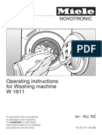 Operating Manual - Miele Washing Machine w1611