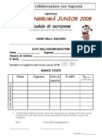 Modulo Iscrizione Junior 2008