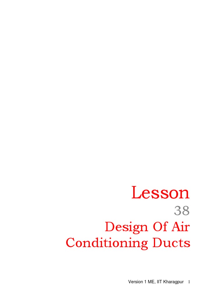 Design of Air Conditiong Ducts | PDF | Mechanical Fan | Duct (Flow)