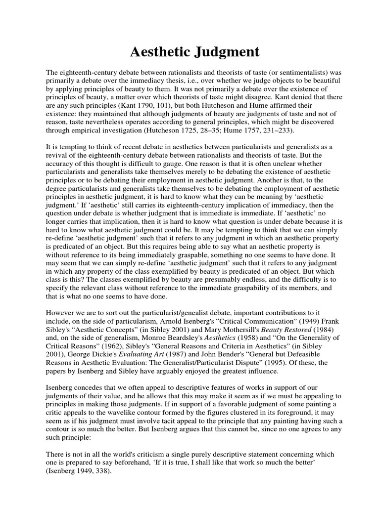 Aesthetic Judgment Aesthetics Propositional Attitudes Free 30day