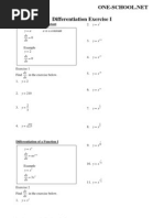 Differentiation Exercise I