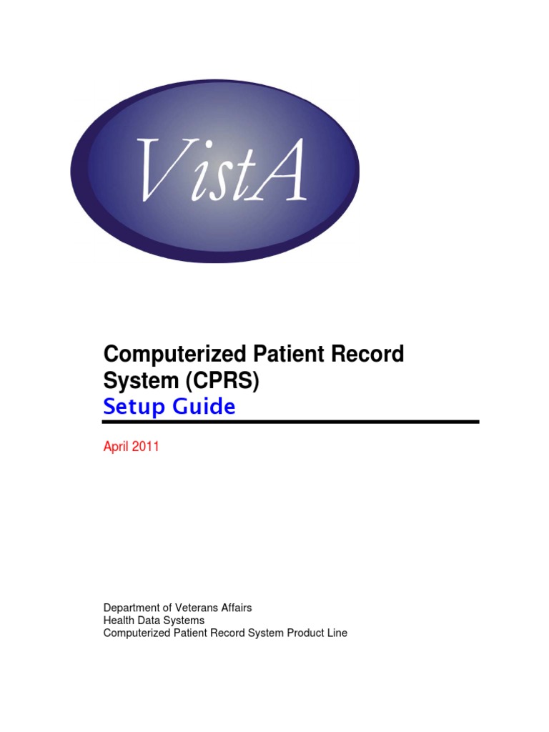 Computerized Patient Record System Cprs Technical Manual