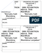 Contoh Tag Minggu Orientasi